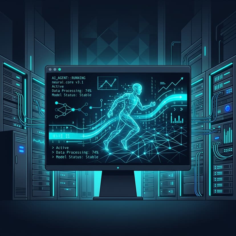 Hermes Agent auf einem Server Terminal mit KI Visualisierung