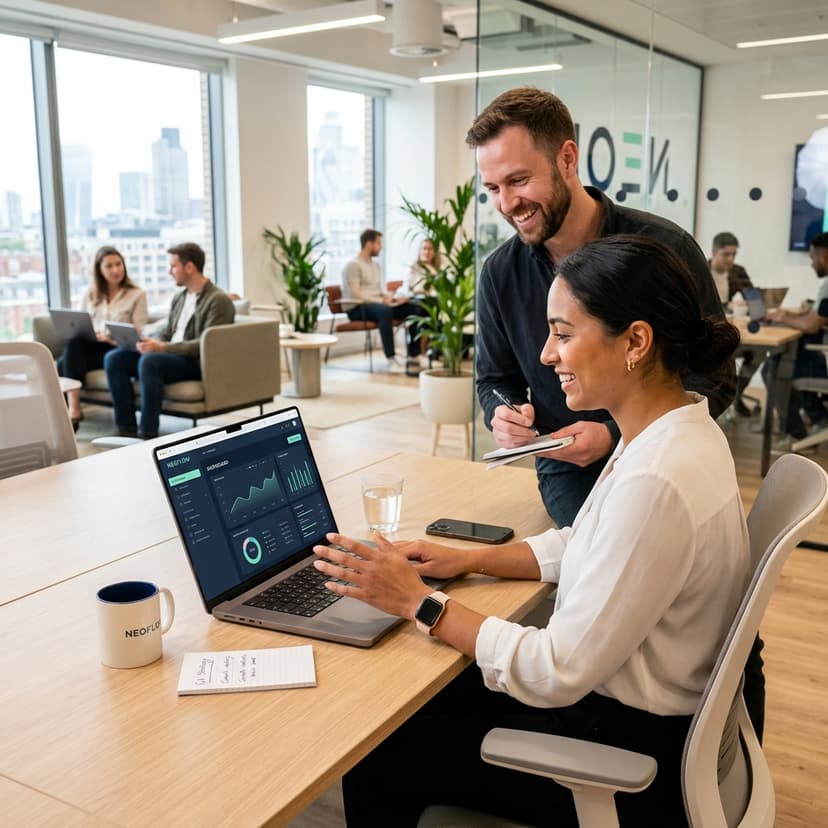 Startup Founder Website Design am Laptop in modernem Kärntner Büro