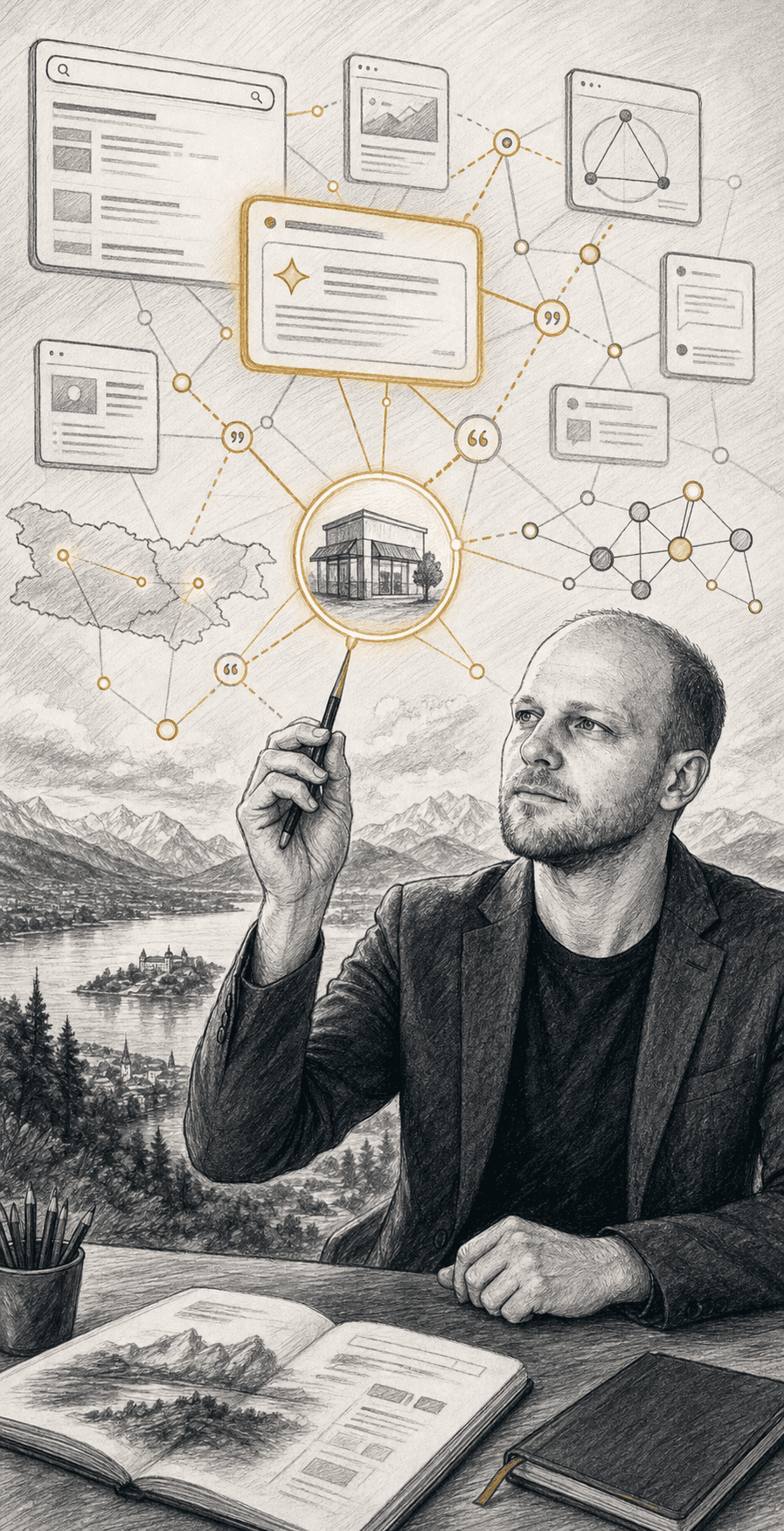 GEO/AEO-Stack mit Entity-Layer, Schema-Layer und Citability-Layer für KI-Empfehlungen