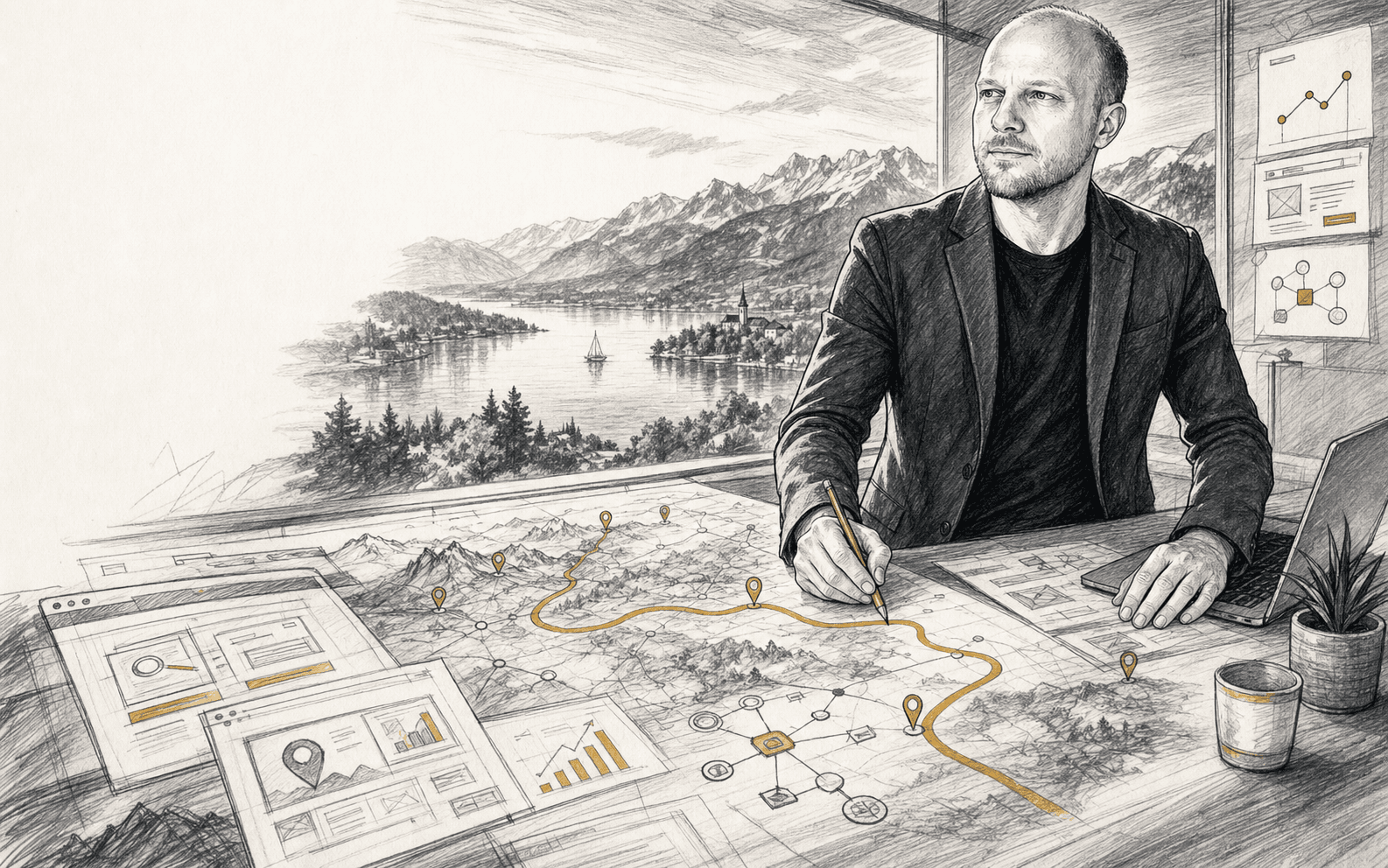 Hero-Visual Patric Jauker – Webdesign, SEO und KI in Kärnten